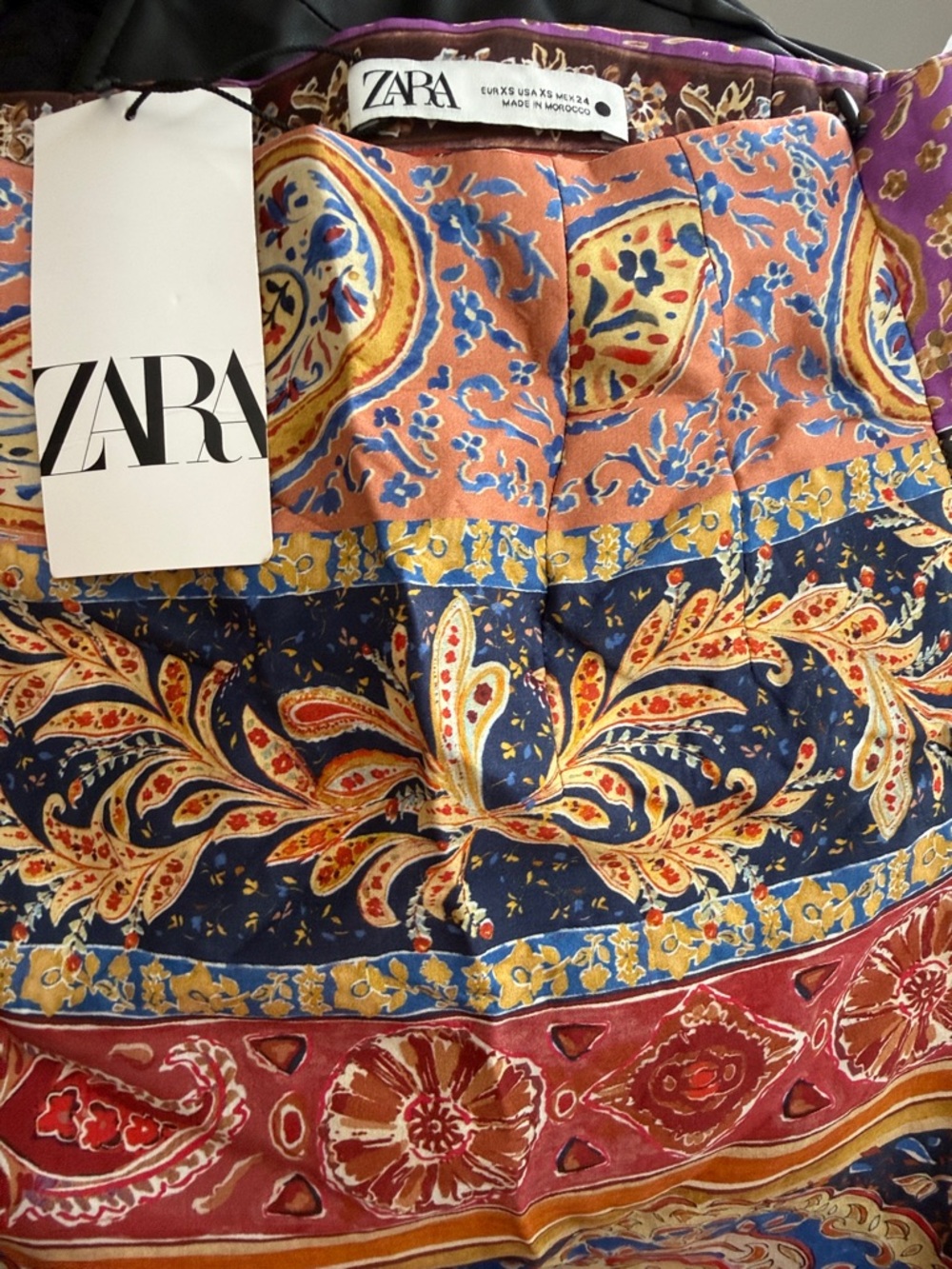 Zara Multicolor Printed Asymmetric High Waisted Mini Skirt Size XS - Picture 15 of 15